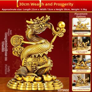FENGSHUIGE | Golden Dragon Ornament Large