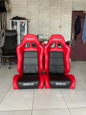 Jok mobil racing sprco kulit merah hitam/jok mobil balap universal