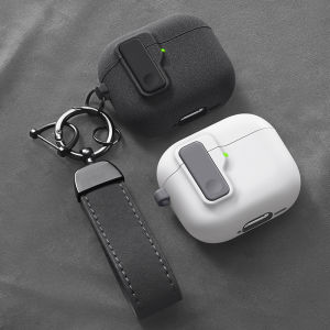 Vỏ Bảo Vệ Chống Sốc Sang Trọng Cho AirPods 4/Pro 2/3/1 Có Móc Đeo Vỏ Tai Nghe Apple