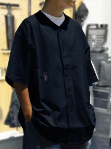 Summer 2025 Mens Short Sleeve Baseball Shirt Trendy Loose Fit Cool Feeling Youthful Style Pure Color Versatile Handsome