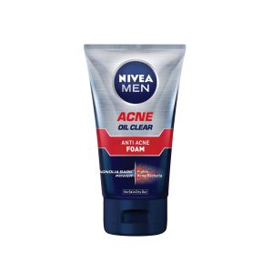 NIVEA MEN Facial Wash Acne Oil Clear Foam cleanser for oily skin deep cleansing skincare for men 100g