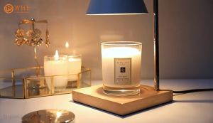 【Ready Stock】Adjustable Control Heater Melting Candle Lamp Remote Control Candle heater Large Size Candle Lamp Candle Lamp Candle Heater Aromatherapy Lamp with 2 Bulbs Candle Warmer Lamp Dimmable Light Wooden Candle Table Lamp Fragrance Lamp