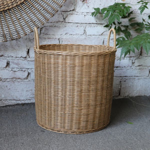 American Style Wicker Laundry Basket Dirty Clothes Bucket Storage Basket Toy Organizer Handmade Natural Fiber Cane Basket