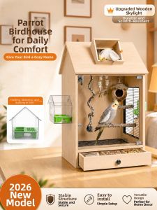 Splash-Resistant Soundproof Easy-Cleaning Parrot Cage