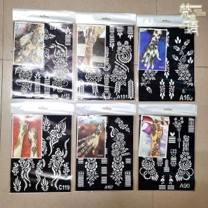 Middle East Popular Henna Tattoo Stencil Body Painting Back Arm Hand Large Picture Hollow out Tattoo Decal Makeup Tool