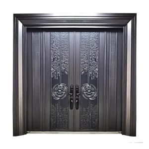 AODENG | Intelligent Bi-Swing Zinc Alloy Imitation Bronze Main Entrance Door