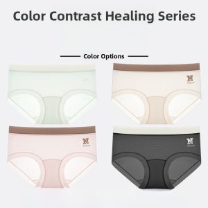 MiiOW | Ice Silk Seamless Womens Underwear 10A Grade Pure Cotton Antibacterial Extended Crotch No Roll Edge Triangle Shorts