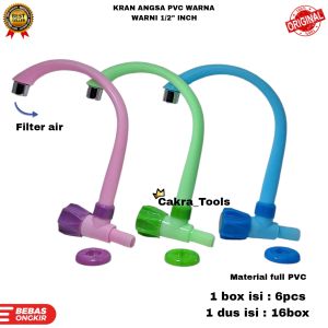 KRAN ANGSA PVC WARNA WARNI GAGANG ENGKOL 1/2" INCH / KRAN ANGSA CUCI PIRING PVC 1/2" INCH