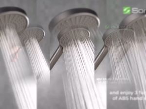 SORENTO - SRTWT9611-GM HIGH QUALITY GUNMETAL 3 WAY EXPOSED SHOWER SET WITH WATERFALL SPOUT AND WITH A FLEXIBLE STORAGE