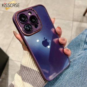 KISSCASE Leica Metal Lens Frame Transparent Case For iPhone 14 Pro Max Phone Shell Skin Feeling Apple 14 Plus 13 12 HD Clear Protective Sleeve Case