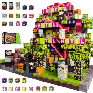 Halloween Hotel Magnetic Building Block Bricks Creative My Famous Scene World Architectural Set Kids DIY Toy Christmas Gifts