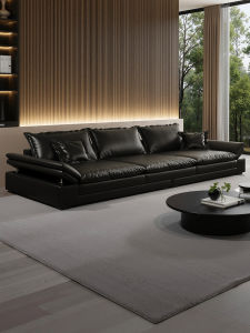 Government Subsidized Italian Minimalist Cat Scratching Leather Sofa Adjustable Depth Seating for Living Room Luxury Design