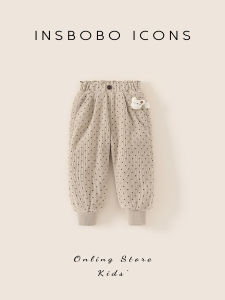 Girls Fleece Lined Corduroy Pants Thickened Casual Trousers for Children Winter New Arrival Polyester Fiber Elastic Waist Long Pants