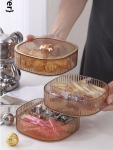 Taii2u creative food grade 3layer fruit plate storage box with cover household nuts snacks candy dried fruit storage box