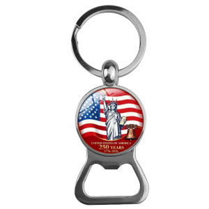 USA 250th Anniversary Bottle Opener Keychain Patriotic American Eagle & Statue Of Liberty Key Chain Souvenir