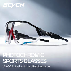 SCVCN Photochromic Sunglasses New Style Sports Cycling Glasses Bicycle Eyewear Mountain Bike Cycl Goggles UV400 MTB Road for Men