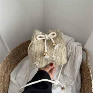 Womens Handmade Bag Woven Wire Mesh Red Shoulder Bucket Bag