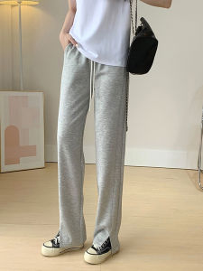 Slim Fit Airy Cotton Straight Leg Pants Womens Autumn Thin Casual Trousers Drapey Loose Style Korean Commute Style