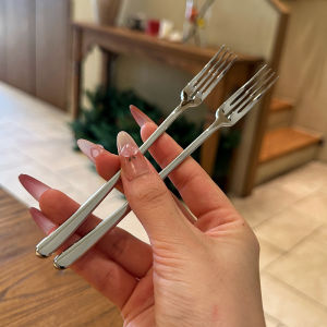 Out of the German High End! Antibacterial 1810 Stainless Steel Fruit Fork Pastry Fork Internet Celebrity Fork for Dinner and Cake