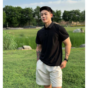 Black Polo Shirt Short Sleeve Men Summer Mature Stable Fashion Half Sleeve Handsome High-End Feel Collar T-Shirt Breathable