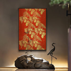 New Chinese Style Living Room Sofa Background Wall Hanging Painting Silver Maple Leaf Decorative Artwork with 3D Texture