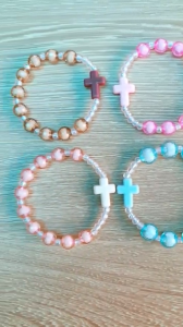 Chuỗi tràng hạt mân côi em bé nhiều màu trắng xanh hồng nâu quà tặng công giáo