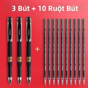 M&G | Bút Gel Đen M&G 0.5mm Với Tay Cầm Cao Su Mềm Và Ruột Bút Thay Thế Được Thân Bút Sơn Mài Dẻo Dai Dành Cho Học Sinh Và Chuyên Gia Kinh Doanh