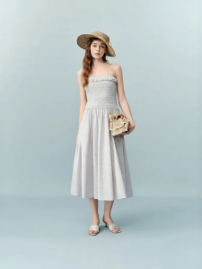 AIVEI | Sleeveless Strap Dress with Stripes