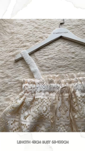 【READYSTOCK】Sleeveless lace tank top loose hollow crop top 现货钩花蕾丝背心 吊带宽松上衣 镂空背心女 度假风吊带女 法式上衣 民族风上衣