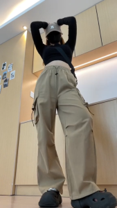 Cargo Pants Wanita Highwaist Loose Korean Style Jumbo - Celana kargo Wanita Terbaru