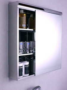-SG Seller-SUS 304 Stainless Steel Bathroom Mirror Cabinet With Door Wall-mounted bathroom cabinet/bathroom locker