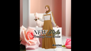 BAJU  DRESS REMAJA GAMIS WANITA ETHICA AYUMI 417 AMBER GOLD
