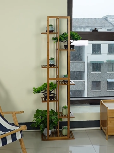 Bamboo Flower Stand Multi-layer Rak Pasu Bunga Rak Pokok Flower Stand Rack Bertingkat Indoor And Outdoor Balcony Flower Stand Flower Rack 落地花架