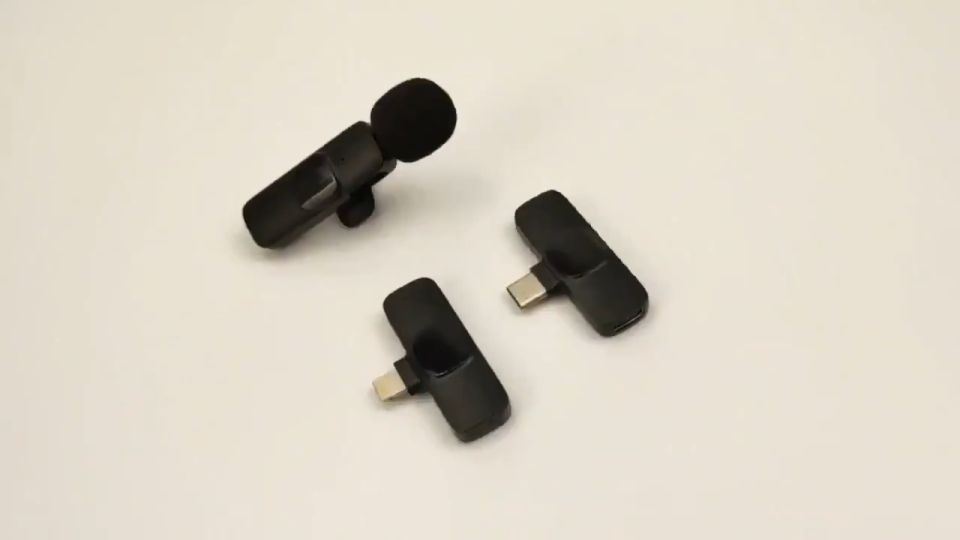 2 in 1 K9 Wireless Lavalier Microphone Portable Audio Video Recording Mic For iOS Android Type c for Live Vlogging Mobile Phone Microphone Lapel Microphone For Teaching