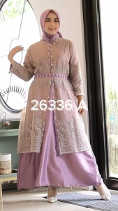 YESAYA Gamis Pesta Mewah terbaru Tille Bordir Combi Satin Velvet 26336 Jumbo
