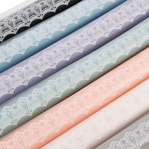 20 LEMBAR Kertas Buket Bunga MOTIF RENDA LACE BORDER Cellephone Flower Wrapping Paper 6175
