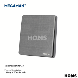 MEGAMAN Grey Z8 Series 3D Checkered Bushed Panel Tartan Texture Switches & Socket Wall Switch HOMS