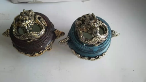 Hiolo Tempat Bakar Dupa Naga Emas Hio Lingkar 4 Jam