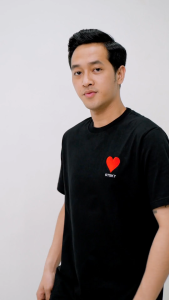 Otsky Kaos Pria Logo Bordir Heart Series Cotton 24s