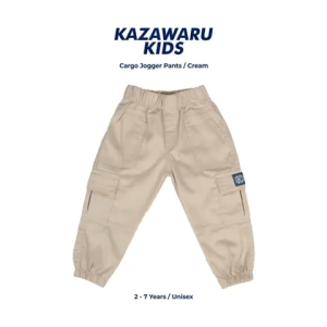 Celana joger panjang chino chinos anak balita usia umur 2 3 4 5 6 7 tahun warna cream krem katun