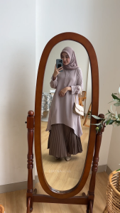 HAYNA Lizzy Tunik (Taupe) - Tunic Atasan Wanita Lengan Panjang