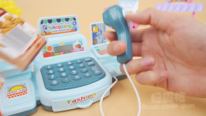 Kids Cashier Machine Toys Simulated Supermarket Cash Register Swipe Scan Casher Children Pretend Play Set Kids Gift 