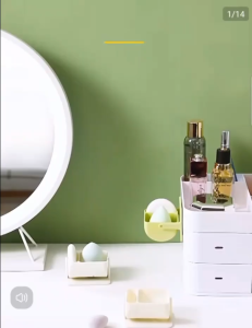 Influencer Beauty Egg Storage Box Rotating Puff Egg Holder Cosmetics Shelf Wall-Mounted Container