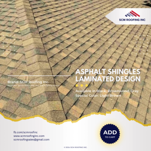 Brown Asphalt Roofing Shingles 3-Tab Design Imported Materials 1 Bundle 2.35 sqm