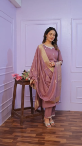 [PRE-ORDER] Size M to 2XL Viscose Silk Kurti (With Cotton Lining) with Pant and Dupatta ~ Delivery Lead Time : 10 days