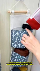 Organizer Korea 3 Sekat / Pouch Gantung 3 Sekat Storage Bag Gantung