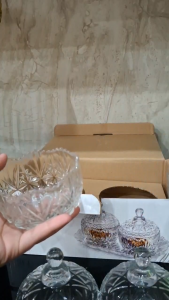 Toples Perman Kaca set 3 In 1 Glass Sugar Bowl Set 3 in 1 Toples Kue