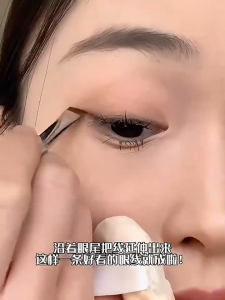 Slant Angle Blade Eyeliner Brush Flat Extremely Fine Eyelids Down To Eyeliner Silkworm Brush / 斜角刀锋眼线刷扁平极细超薄眼睑下至卧蚕斜头眉刷