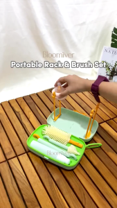 Bloomiver Portable Rack and Brush Set - Rak Pengeringan Portabel Pembersih Botol Bayi