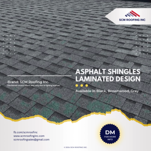Asphalt Roofing Shingles Laminated Design - BROWN COLOR 1 Bundle 2.35 SQM cover 16 pcs per bundle